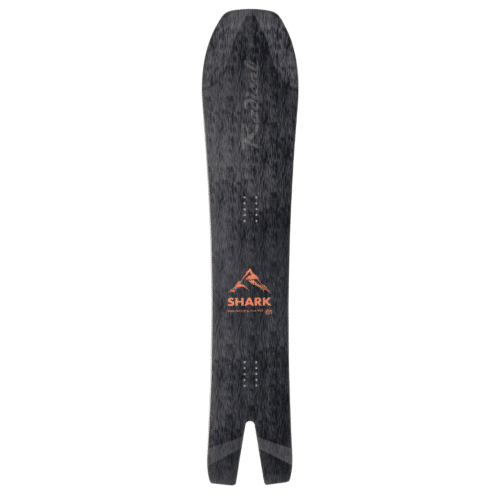 Das Radical Shark Snowboard mit Swallow Tail und Spoon Nose.